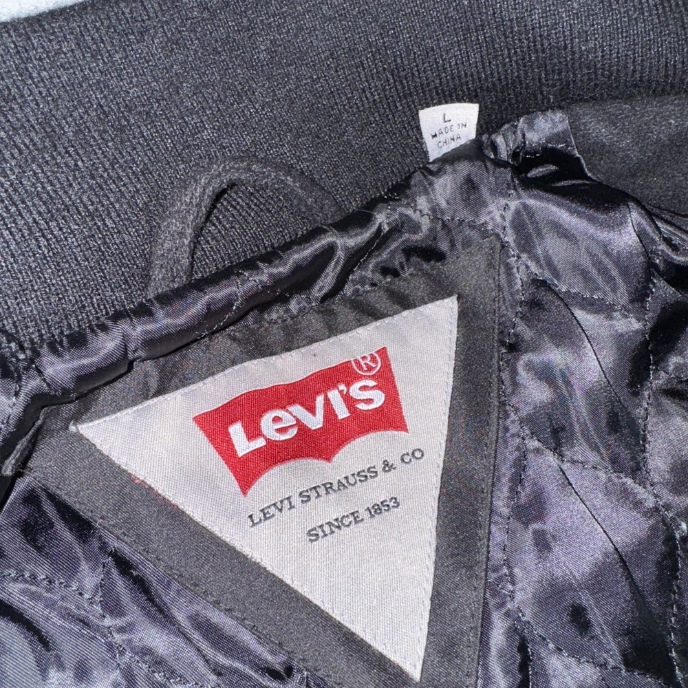 Vintage Levi's Chore Jacket Men's Large Wool Quilted Field Coat Barn Utility Blk - Picture 7 of 10